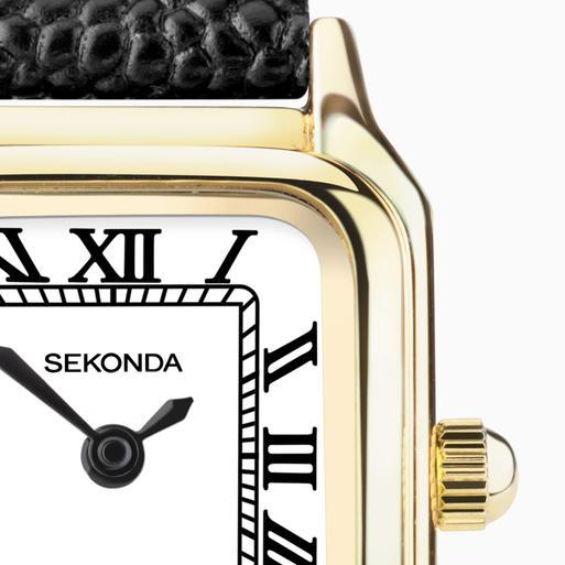 Sekonda Monica Classic Watch 40557 Black Leather Strap Sekonda